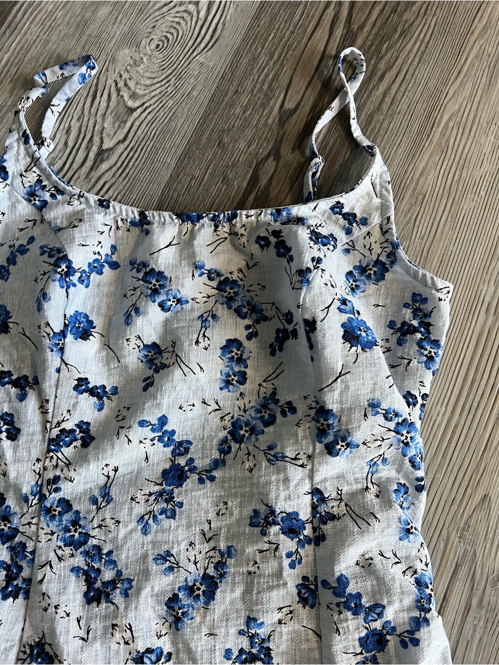 a new day Blue Floral Spaghetti-Strap Mini Dress